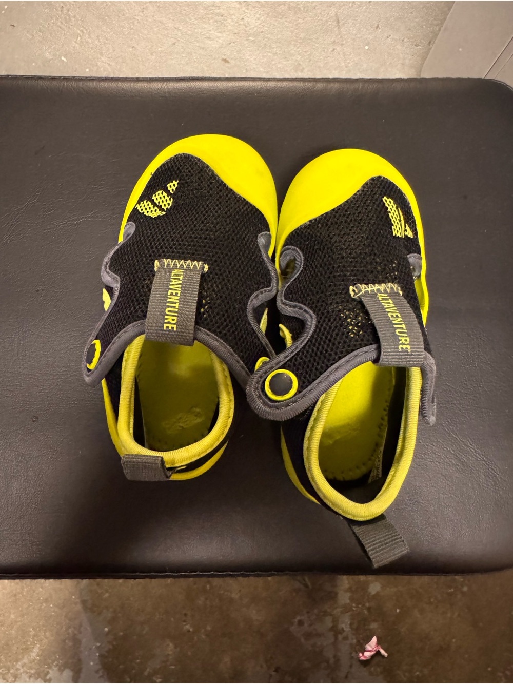 adidas toddler Yellow and Black Slip-On Water Shoes